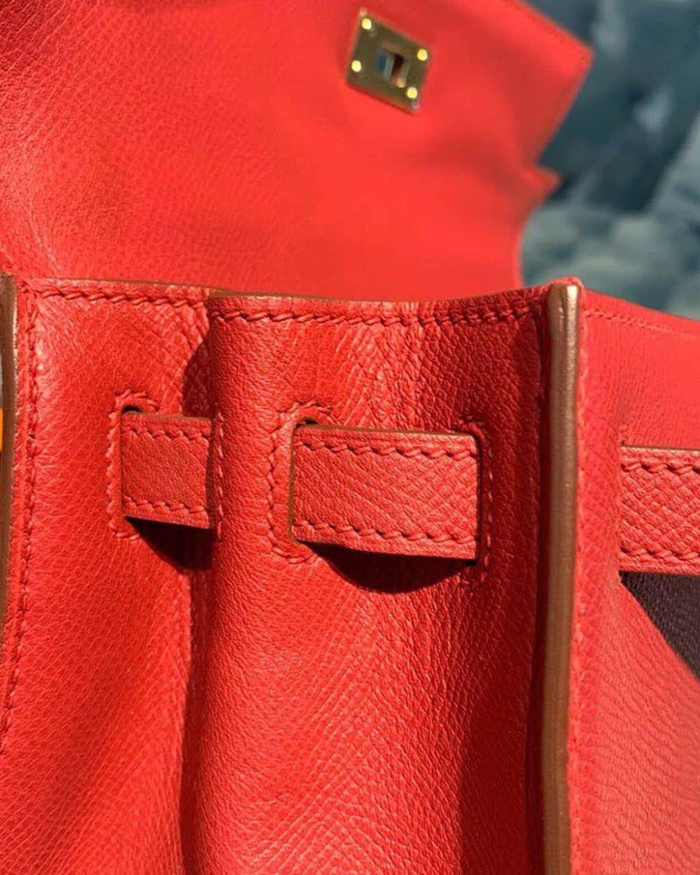 1:1 Replica Hermes Kelly Tomate For Women Gold Toned Hardware 10in/25cm