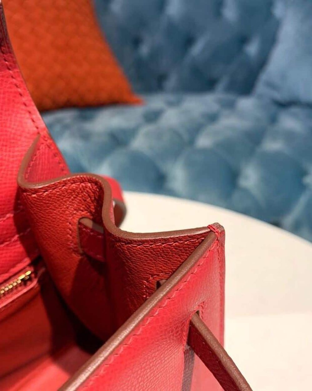 1:1 Replica Hermes Kelly Tomate For Women Gold Toned Hardware 10in/25cm