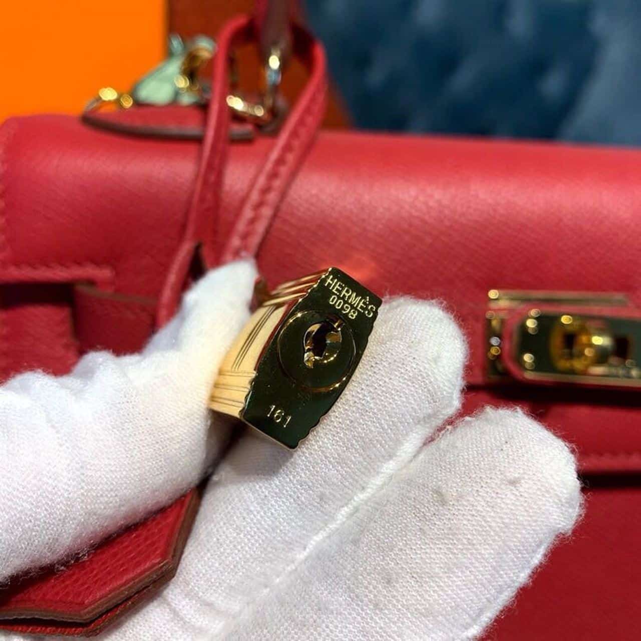 1:1 Replica Hermes Kelly Tomate For Women Gold Toned Hardware 10in/25cm - Image 12