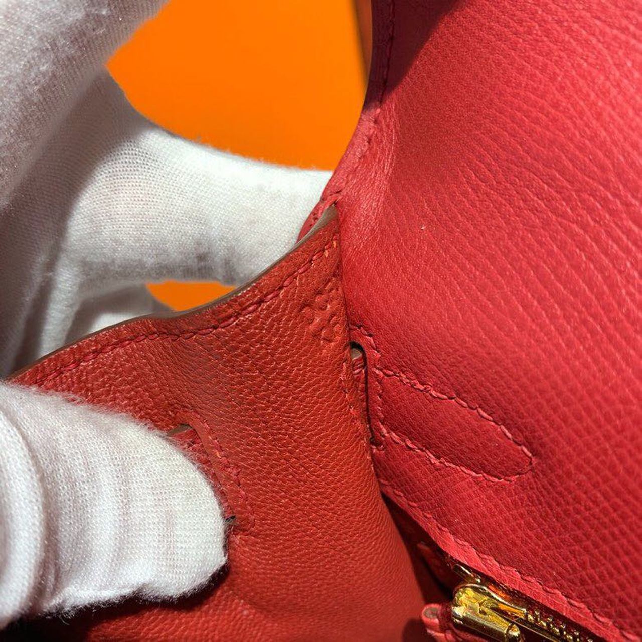 1:1 Replica Hermes Kelly Tomate For Women Gold Toned Hardware 10in/25cm - Image 10