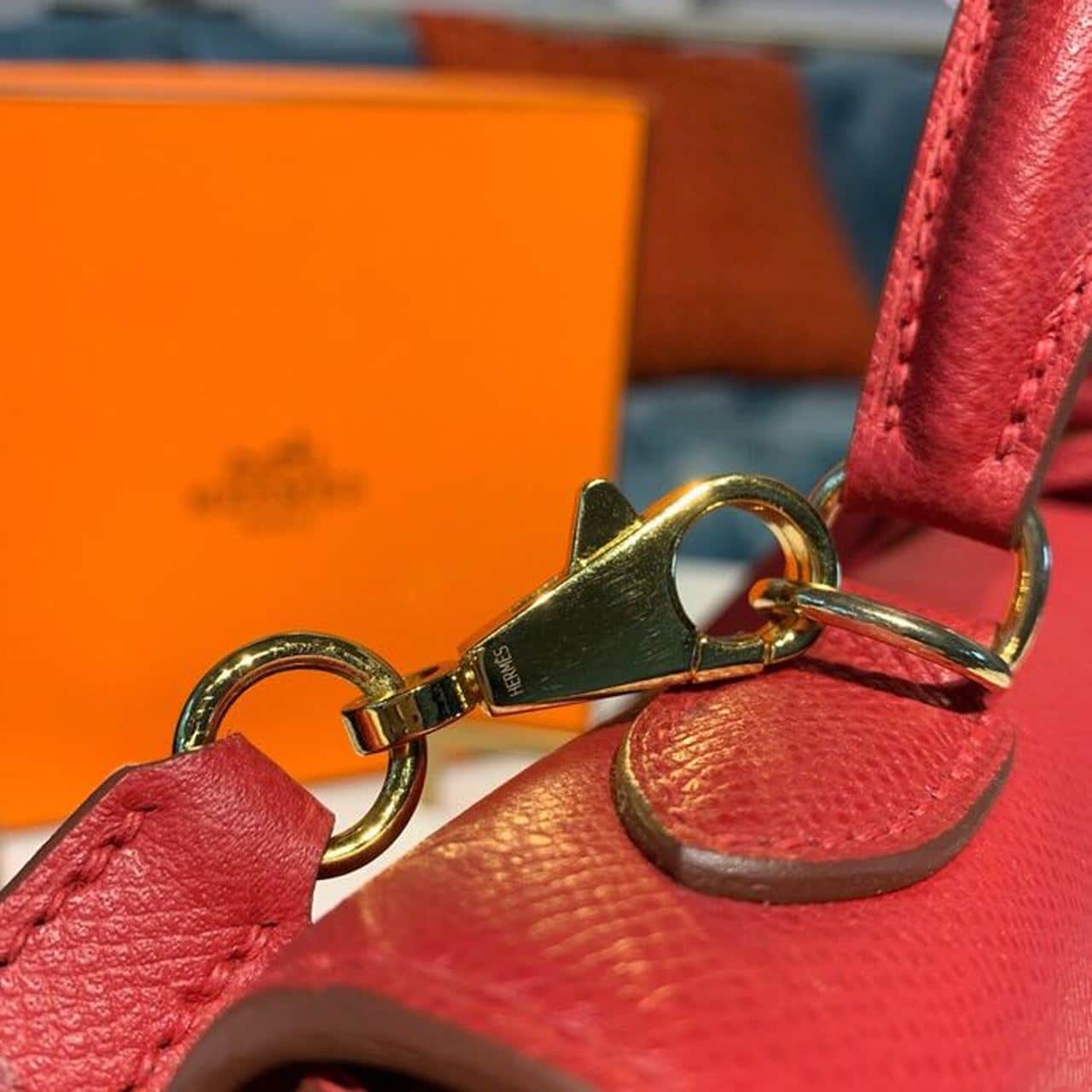 1:1 Replica Hermes Kelly Tomate For Women Gold Toned Hardware 10in/25cm - Image 5