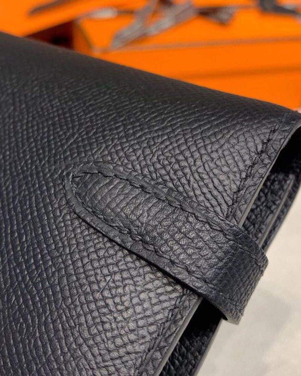 1:1 Replica Hermes Kelly Wallet To Go Woc Black With Gold Toned Hardware Bag For Women 8.2in/21cm