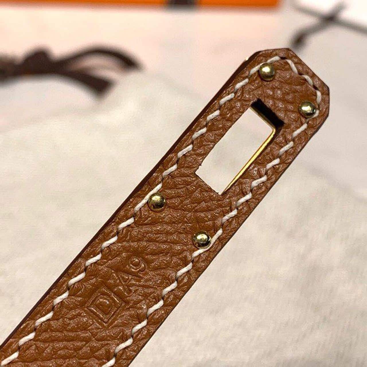 1:1 Replica Hermes Kelly Wallet To Go Woc Brown With Gold Toned Hardware Bag For Women 8.2in/21cm - Image 9