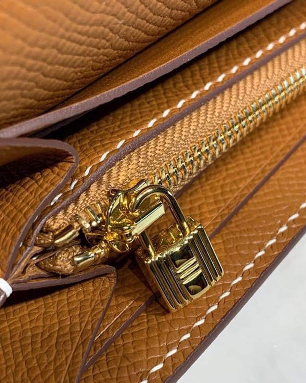 1:1 Replica Hermes Kelly Wallet To Go Woc Brown With Gold Toned Hardware Bag For Women 8.2in/21cm