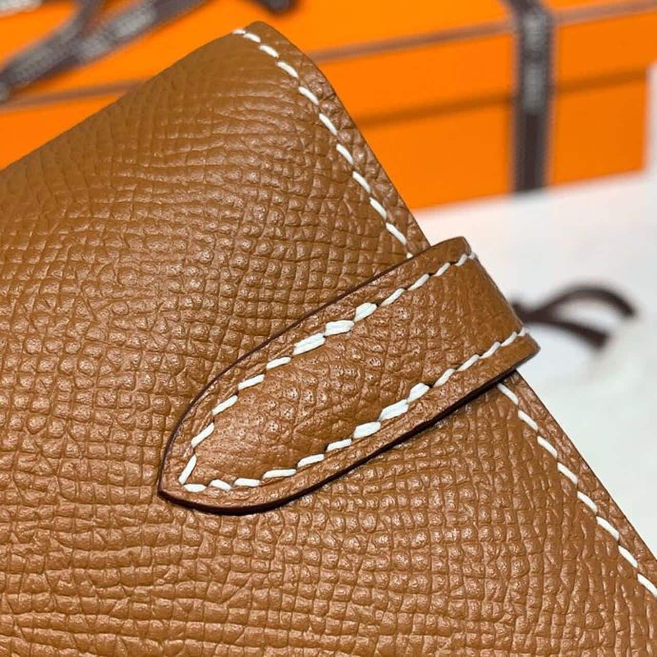 1:1 Replica Hermes Kelly Wallet To Go Woc Brown With Gold Toned Hardware Bag For Women 8.2in/21cm - Image 15