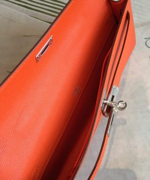 1:1 Replica Hermes Kelly Wallet To Go Woc Epsom Orange For Women, Women's Wallet 12.2in/31cm