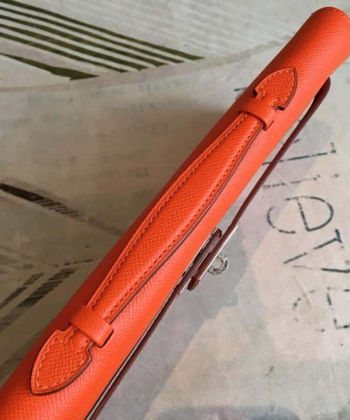 1:1 Replica Hermes Kelly Wallet To Go Woc Epsom Orange For Women, Women's Wallet 12.2in/31cm