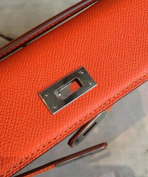 1:1 Replica Hermes Kelly Wallet To Go Woc Epsom Orange For Women, Women's Wallet 12.2in/31cm
