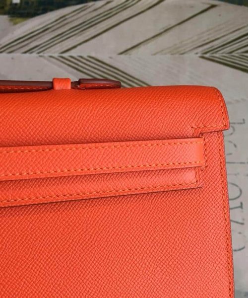 1:1 Replica Hermes Kelly Wallet To Go Woc Epsom Orange For Women, Women's Wallet 12.2in/31cm