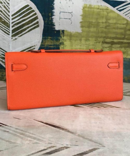 1:1 Replica Hermes Kelly Wallet To Go Woc Epsom Orange For Women, Women's Wallet 12.2in/31cm