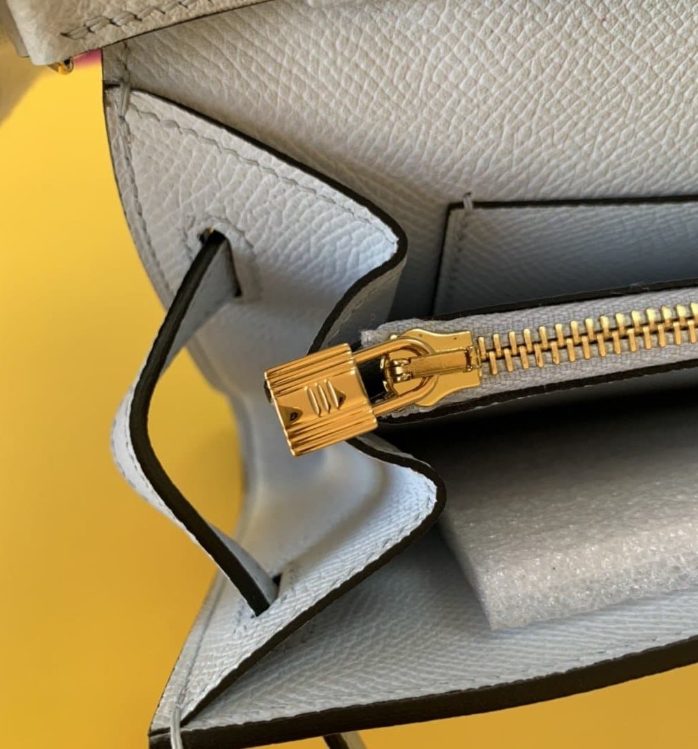 1:1 Replica Hermes Kelly Wallet To Go Woc Epsom White For Women, Women's Wallet 8.3in/21cm