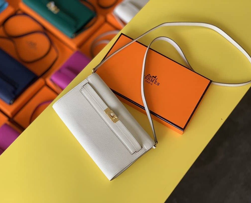 1:1 Replica Hermes Kelly Wallet To Go Woc Epsom White For Women, Women's Wallet 8.3in/21cm