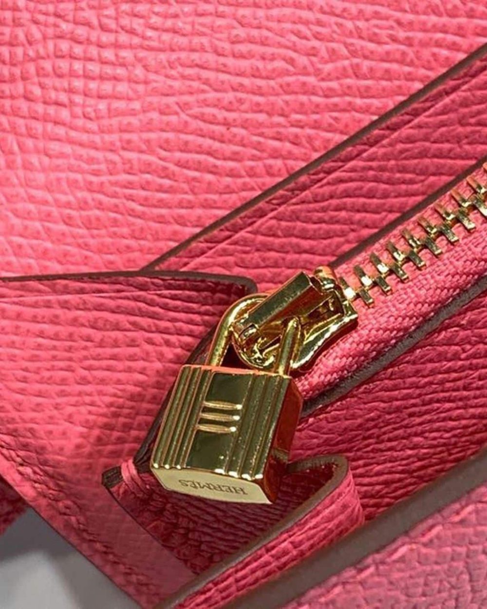 1:1 Replica Hermes Kelly Wallet To Go Woc Pink With Gold Toned Hardware Bag For Women 8.2in/21cm
