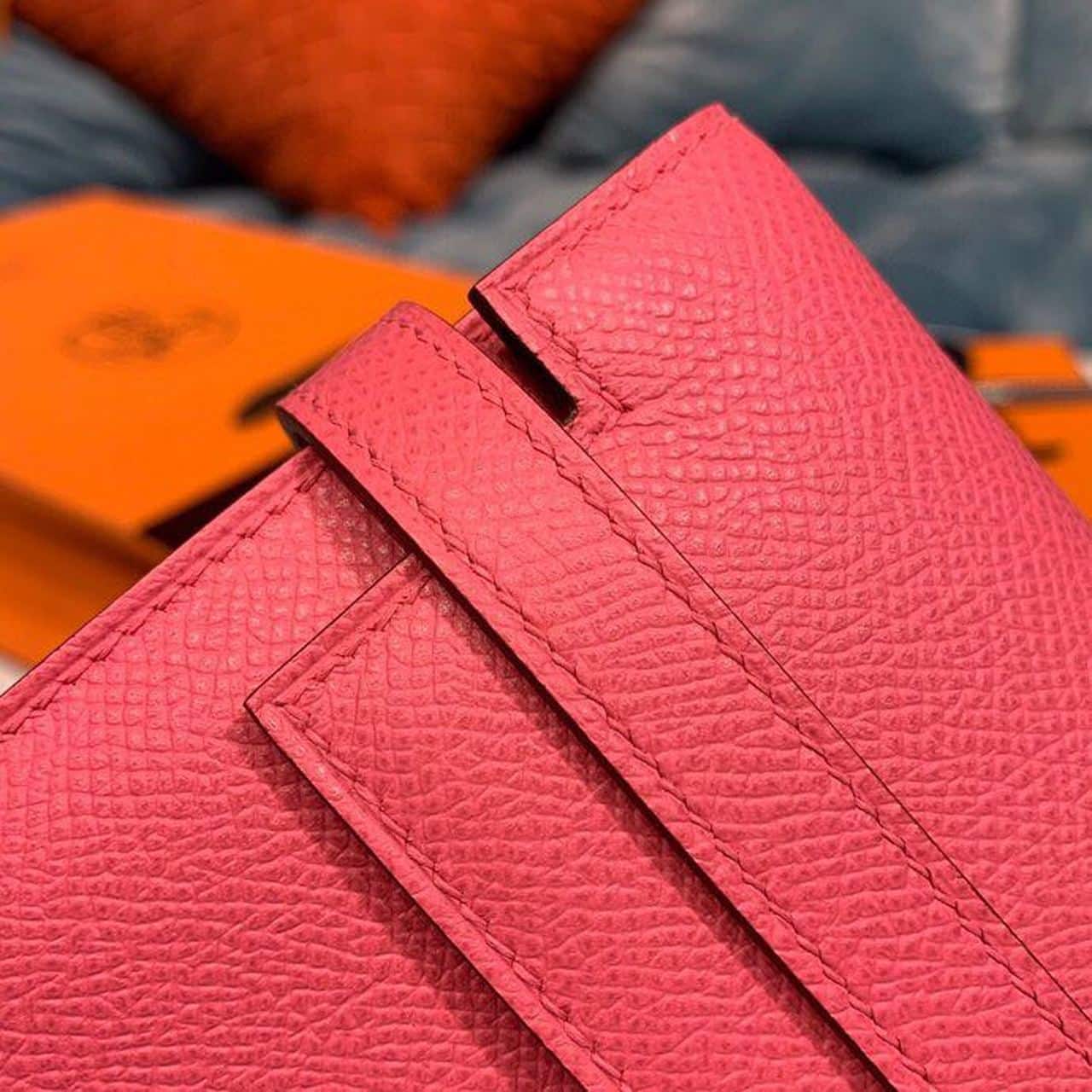 1:1 Replica Hermes Kelly Wallet To Go Woc Pink With Gold Toned Hardware Bag For Women 8.2in/21cm - Image 6