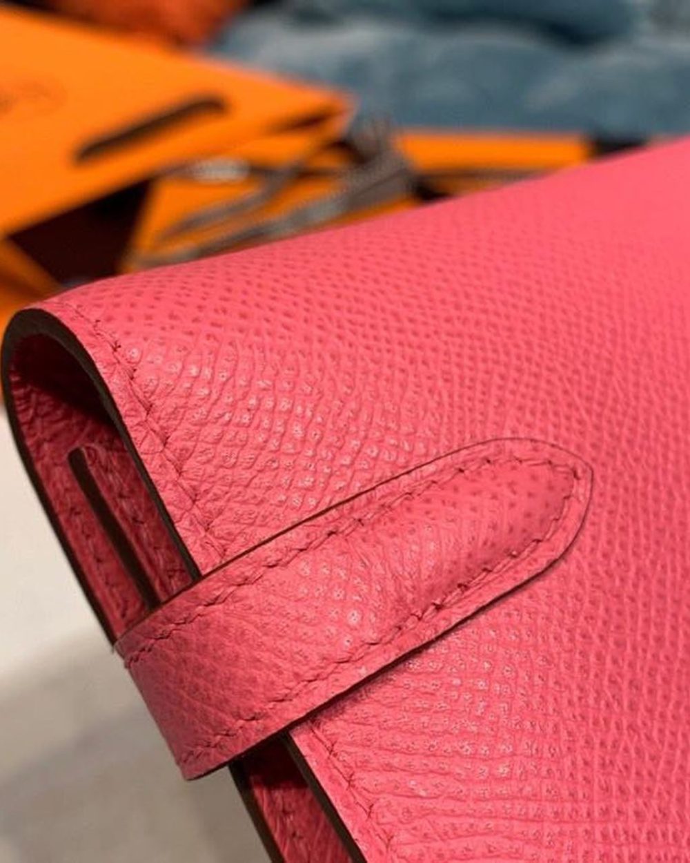 1:1 Replica Hermes Kelly Wallet To Go Woc Pink With Gold Toned Hardware Bag For Women 8.2in/21cm