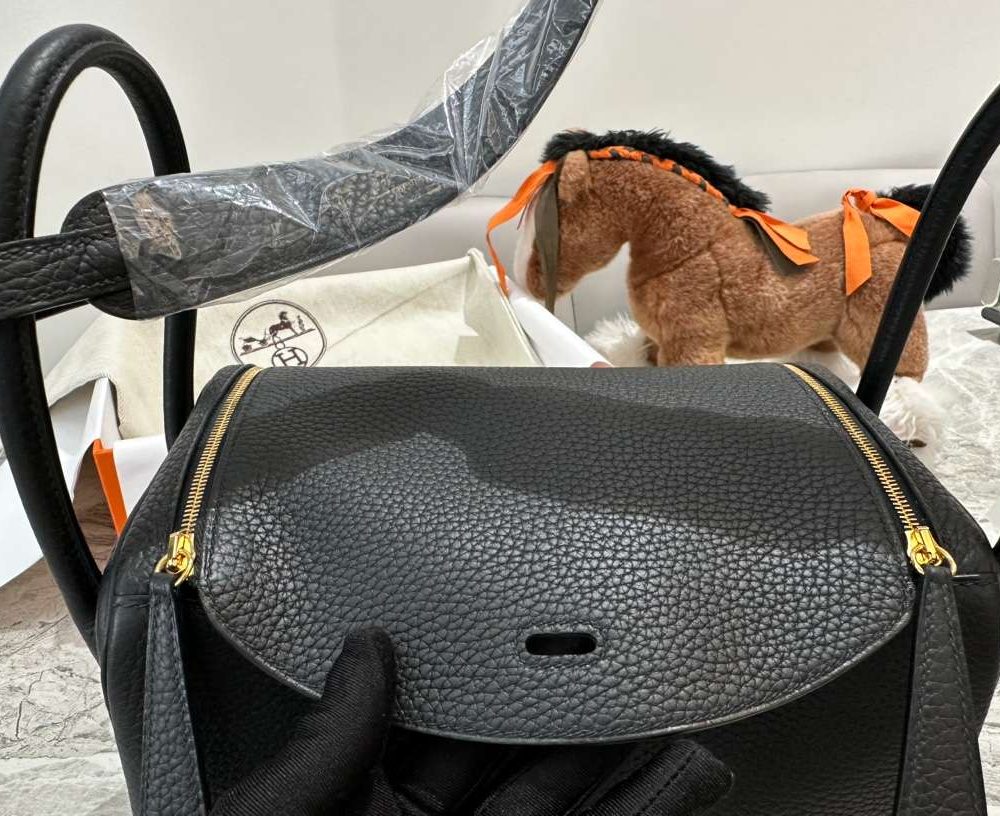 1:1 Replica Hermes Lady Lindi Bag White/Black/Green Khaki For Women 10.2in/26cm