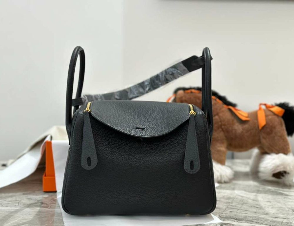 1:1 Replica Hermes Lady Lindi Bag White/Black/Green Khaki For Women 10.2in/26cm