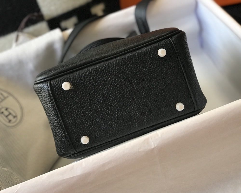 1:1 Replica Hermes Lindy Mini Clemence Bag Black For Women, Women’s Handbags, Shoulder And Crossbody Bags 7.5in/19cm