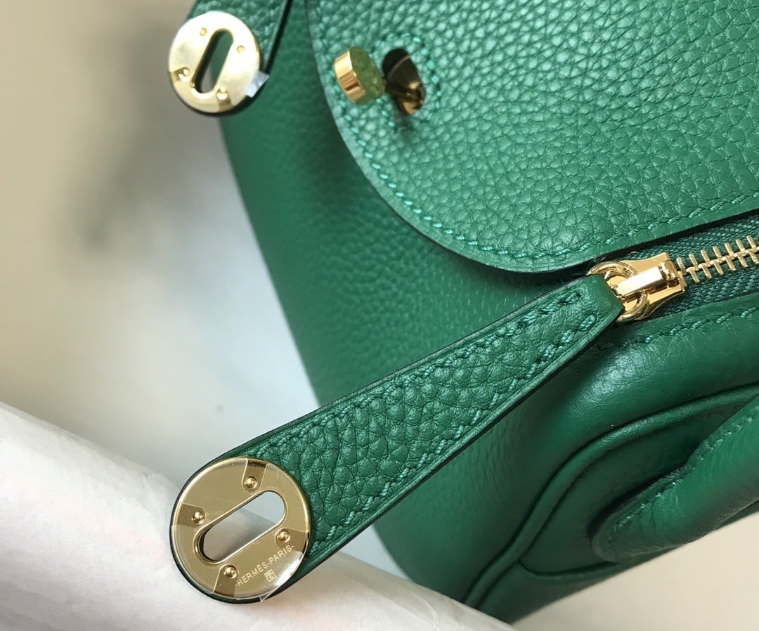 1:1 Replica Hermes Lindy Mini Clemence Bag Green For Women, Women’s Handbags, Shoulder And Crossbody Bags 7.5in/19cm - Image 8