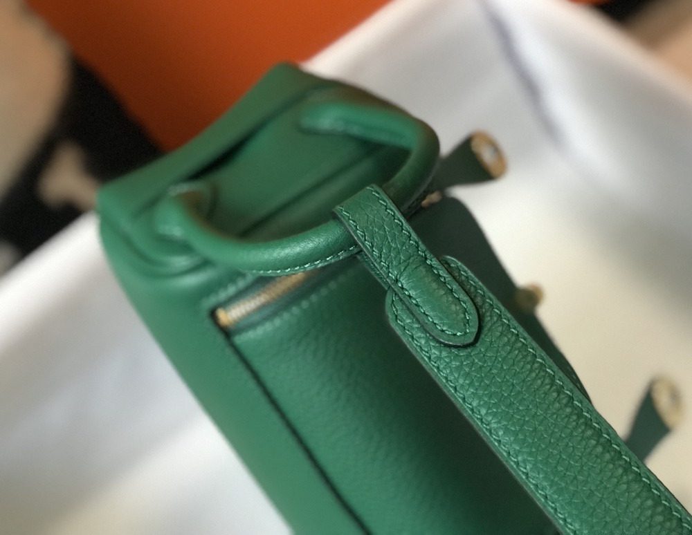 1:1 Replica Hermes Lindy Mini Clemence Bag Green For Women, Women’s Handbags, Shoulder And Crossbody Bags 7.5in/19cm