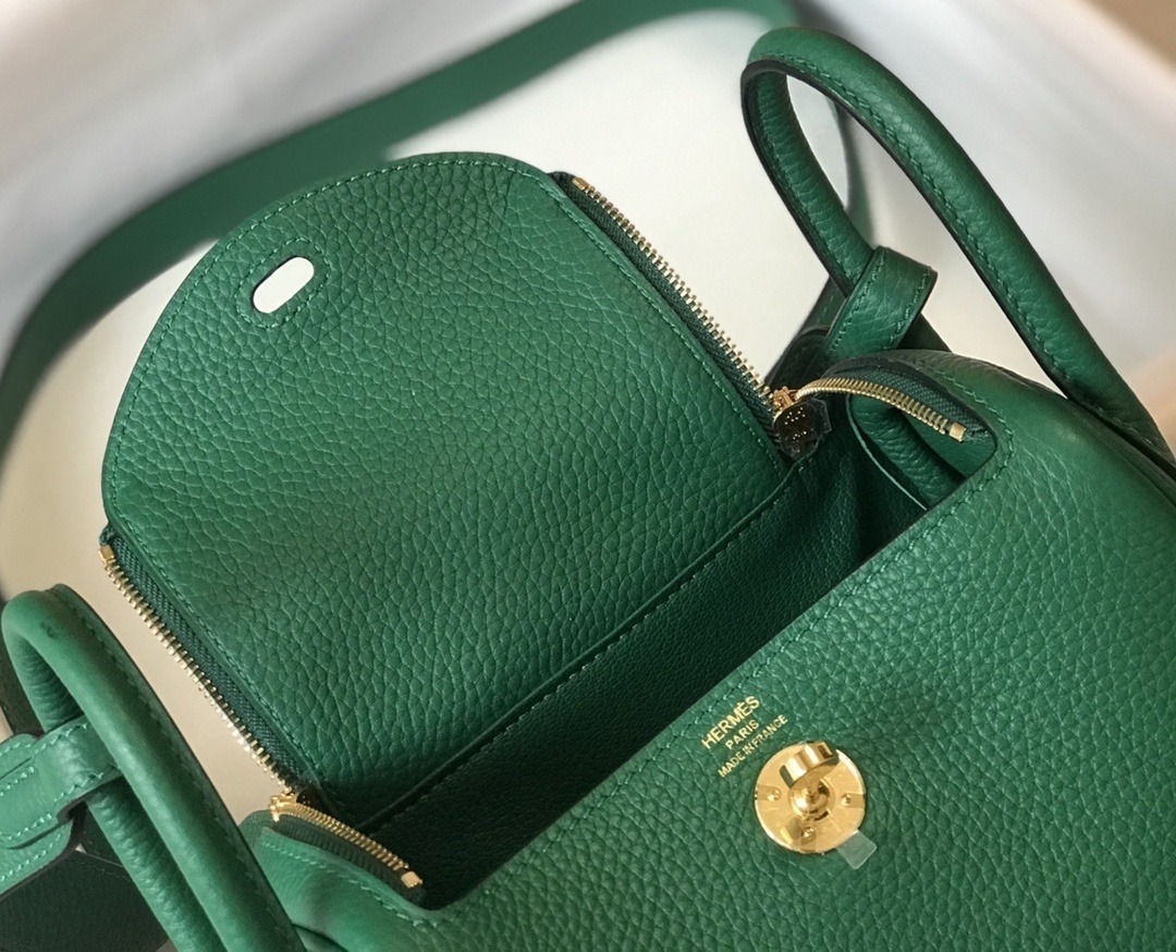 1:1 Replica Hermes Lindy Mini Clemence Bag Green For Women, Women’s Handbags, Shoulder And Crossbody Bags 7.5in/19cm - Image 6