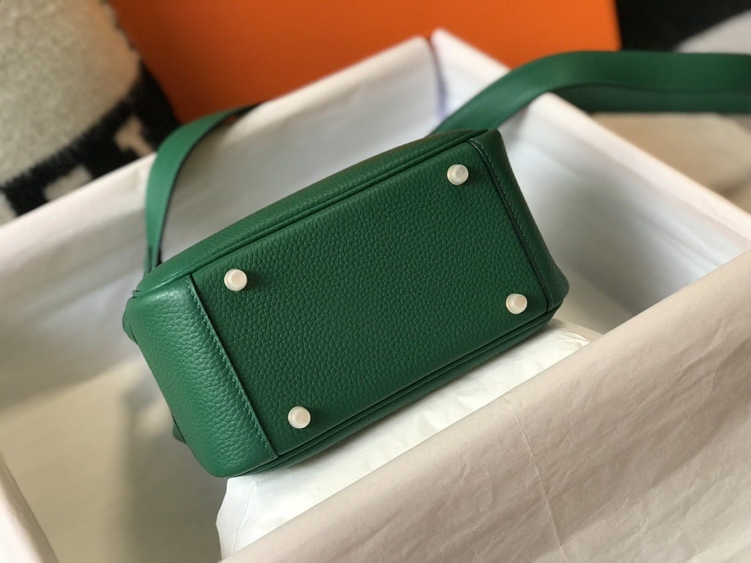1:1 Replica Hermes Lindy Mini Clemence Bag Green For Women, Women’s Handbags, Shoulder And Crossbody Bags 7.5in/19cm - Image 5