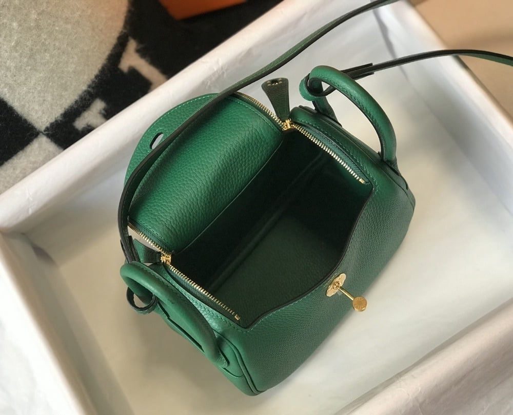 1:1 Replica Hermes Lindy Mini Clemence Bag Green For Women, Women’s Handbags, Shoulder And Crossbody Bags 7.5in/19cm