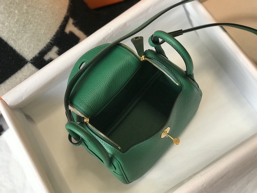 1:1 Replica Hermes Lindy Mini Clemence Bag Green For Women, Women’s Handbags, Shoulder And Crossbody Bags 7.5in/19cm - Image 3