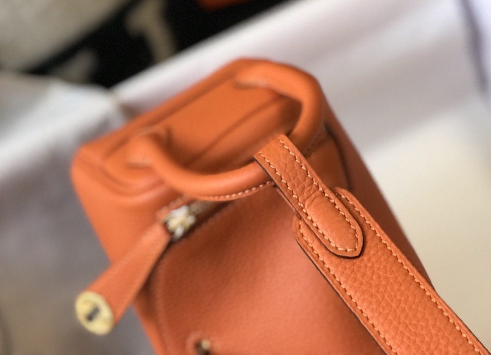 1:1 Replica Hermes Lindy Mini Clemence Bag Orange For Women, Women’s Handbags, Shoulder And Crossbody Bags 7.5in/19cm