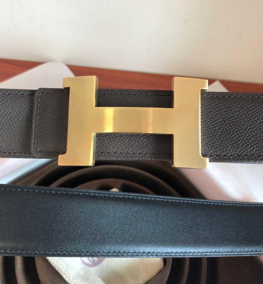 1:1 Replica Hermes Mini Constance Guillochee Belt Buckle & Reversible Grey For Women, Women Belt