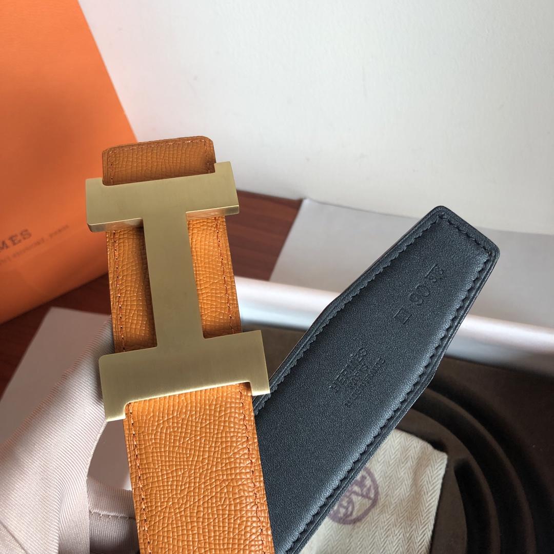 1:1 Replica Hermes Mini Constance Guillochee Belt Buckle & Reversible Orange For Women, Women Belt - Image 2