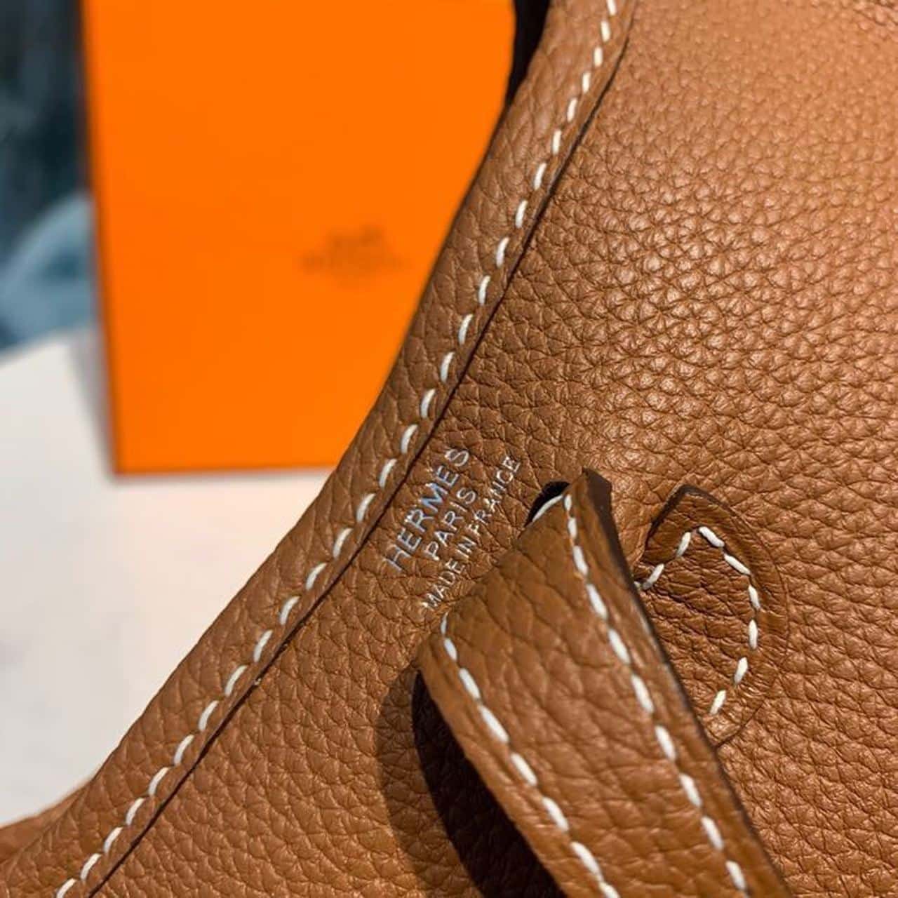 1:1 Replica Hermes Mini Evelyne Brown For Women 7.8in/20cm - Image 10