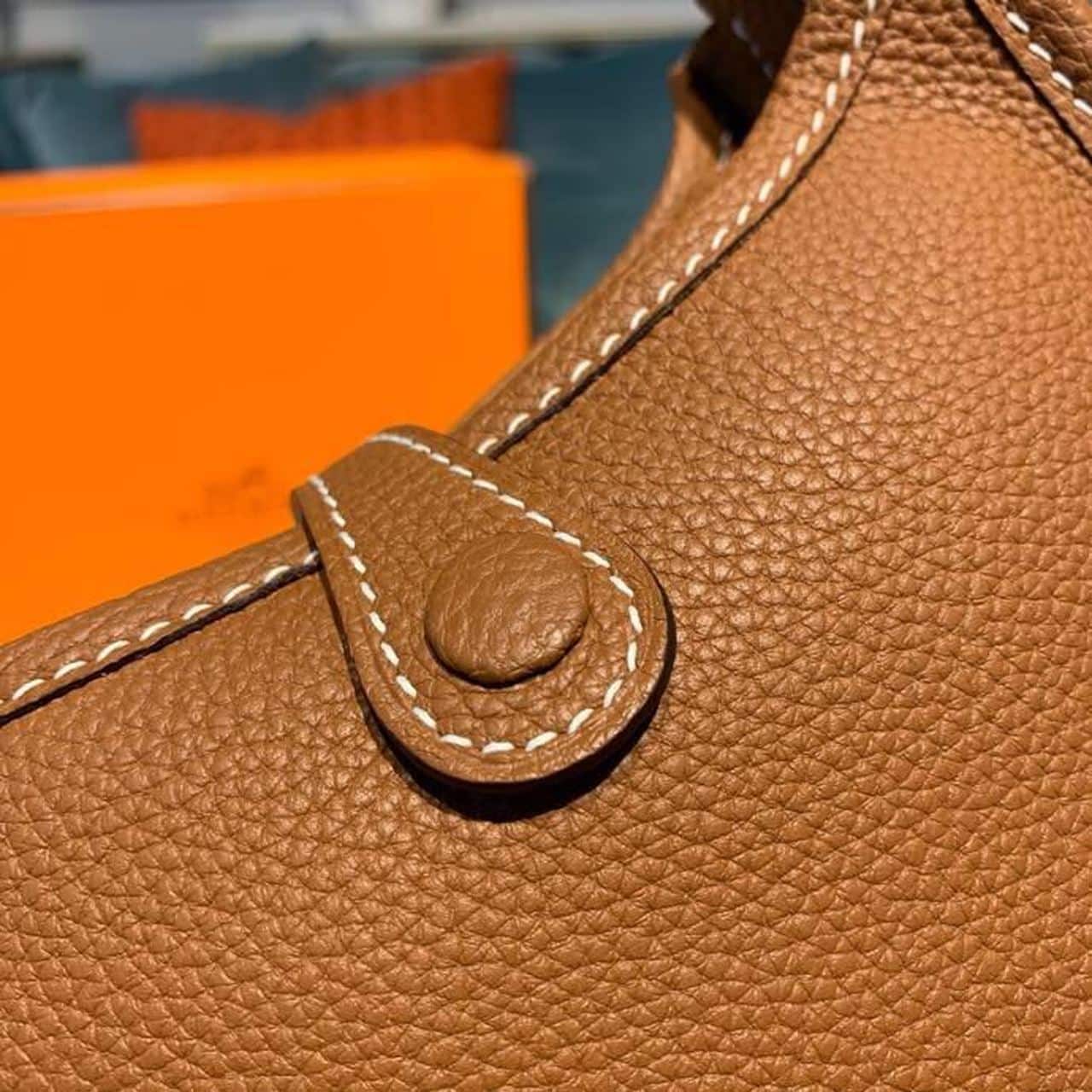 1:1 Replica Hermes Mini Evelyne Brown For Women 7.8in/20cm - Image 7