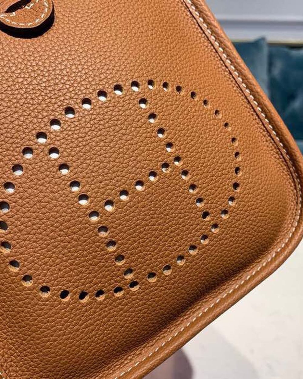 1:1 Replica Hermes Mini Evelyne Brown For Women 7.8in/20cm