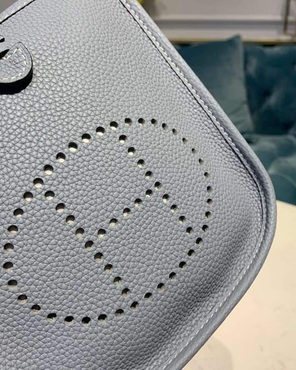 1:1 Replica Hermes Mini Evelyne Grey For Women 7in/18cm