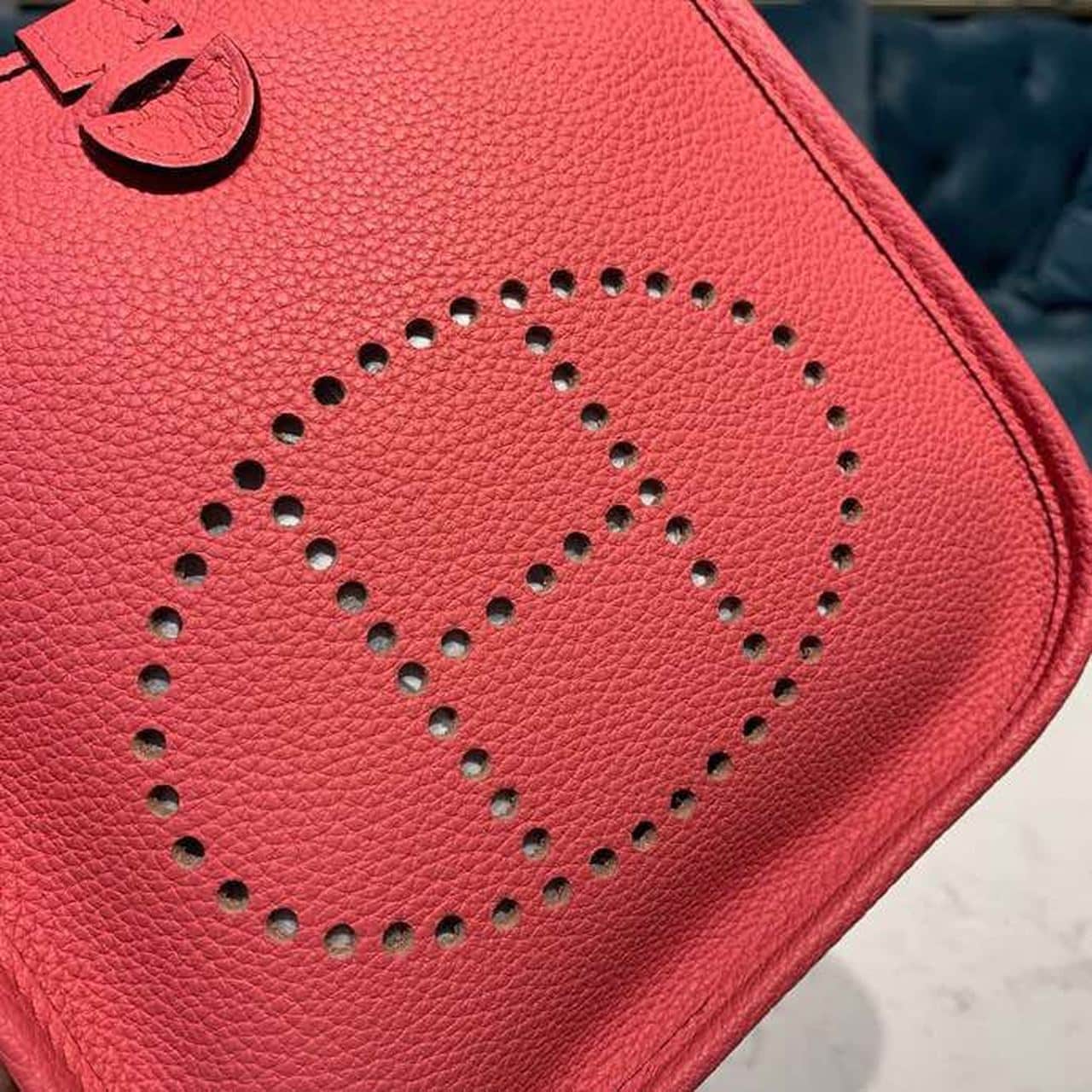 1:1 Replica Hermes Mini Evelyne Pink For Women 7.8in/20cm - Image 9