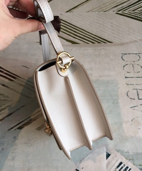 1:1 Replica Hermes Mini Evercolor Sac Roulis 19 White Gold Hardware For Women 7.5in/19cm