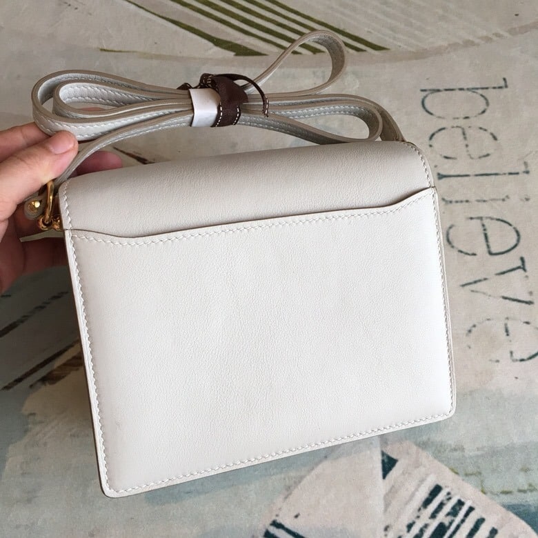 1:1 Replica Hermes Mini Evercolor Sac Roulis 19 White Gold Hardware For Women 7.5in/19cm - Image 7