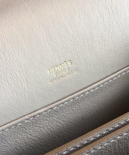 1:1 Replica Hermes Mini Evercolor Sac Roulis 19 White Gold Hardware For Women 7.5in/19cm