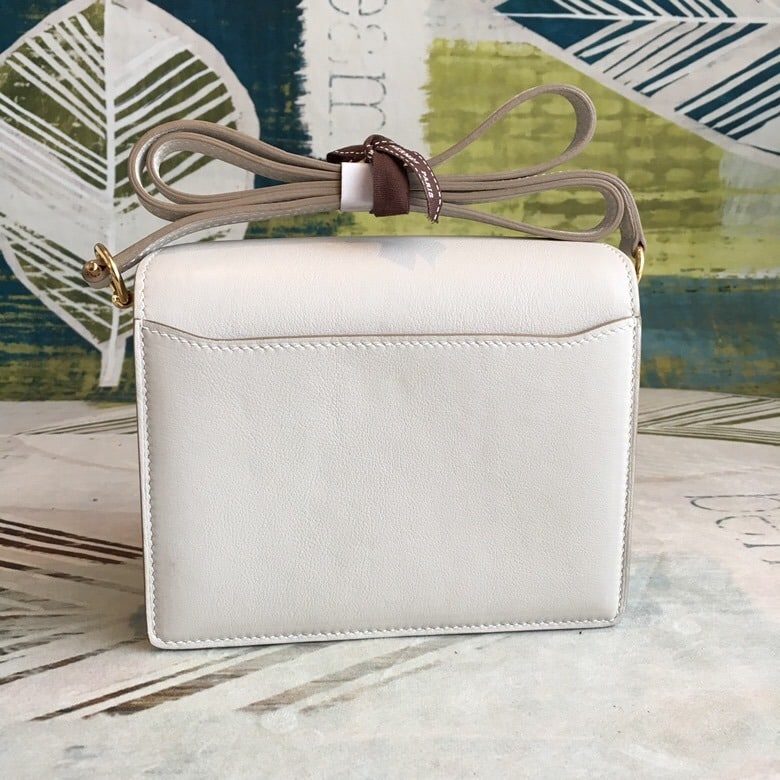 1:1 Replica Hermes Mini Evercolor Sac Roulis 19 White Gold Hardware For Women 7.5in/19cm - Image 9