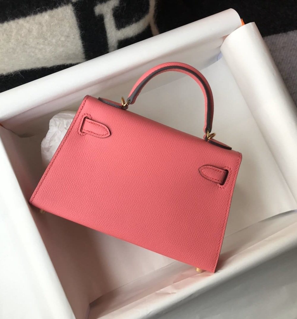 1:1 Replica Hermes Mini Kelly 19 Sellier Epsom Pink Bag For Women, Women's Handbags, Shoulder Bags 7.5in/19cm