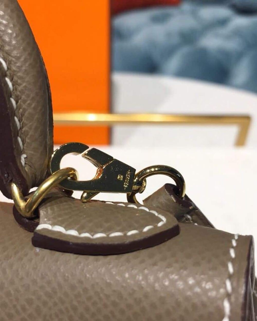 1:1 Replica Hermes Mini Kelly 20 Sellier Epsom Etoupe Bag For Women, Women's Handbags, Shoulder Bags 7.5in/20cm