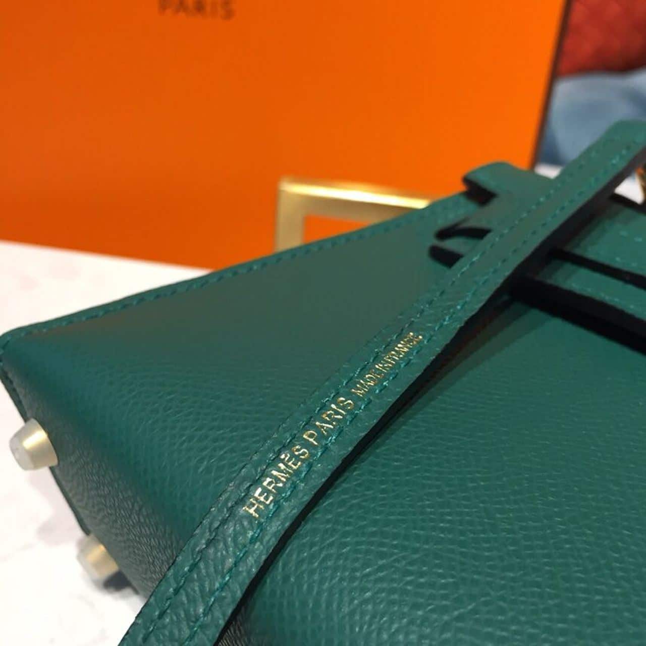 1:1 Replica Hermes Mini Kelly 20 Sellier Epsom Green Bag For Women, Women's Handbags, Shoulder Bags 7.5in/20cm - Image 6