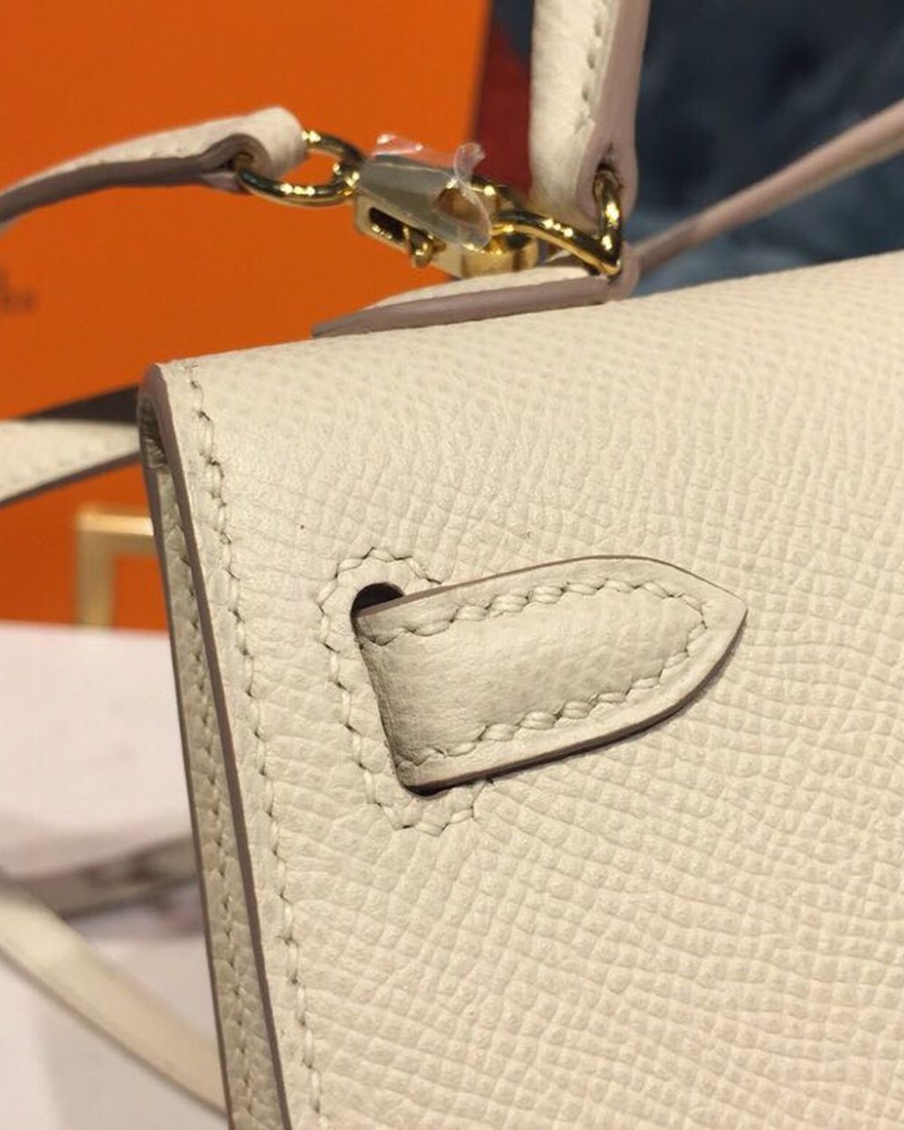 1:1 Replica Hermes Mini Kelly Craie For Women Gold-Toned Hardware 7.5in/19cm