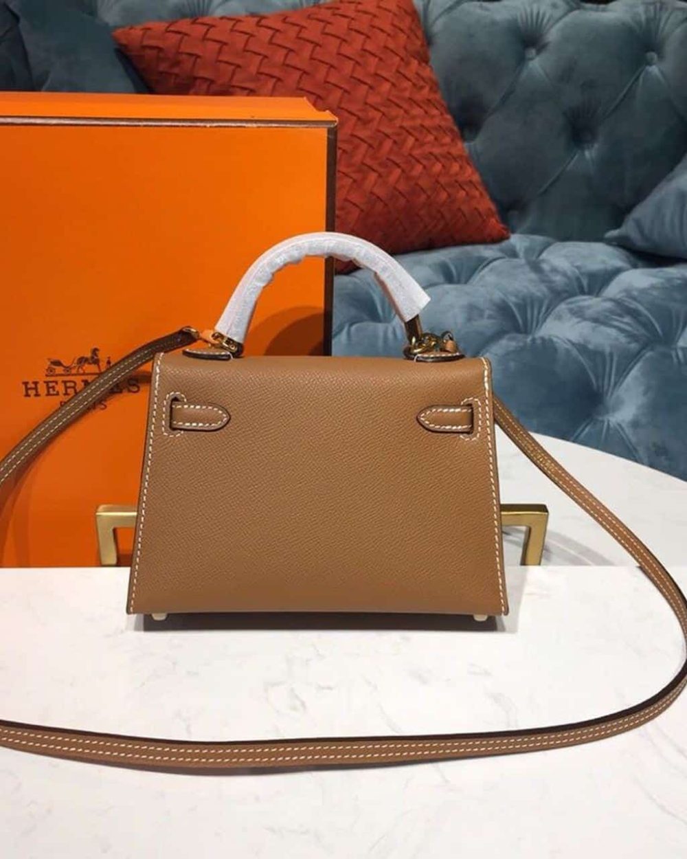 1:1 Replica Hermes Mini Kelly Gold For Women Gold Toned Hardware 7.5in/19cm