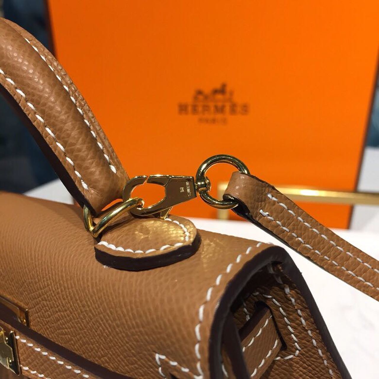 1:1 Replica Hermes Mini Kelly Gold For Women Gold Toned Hardware 7.5in/19cm - Image 10