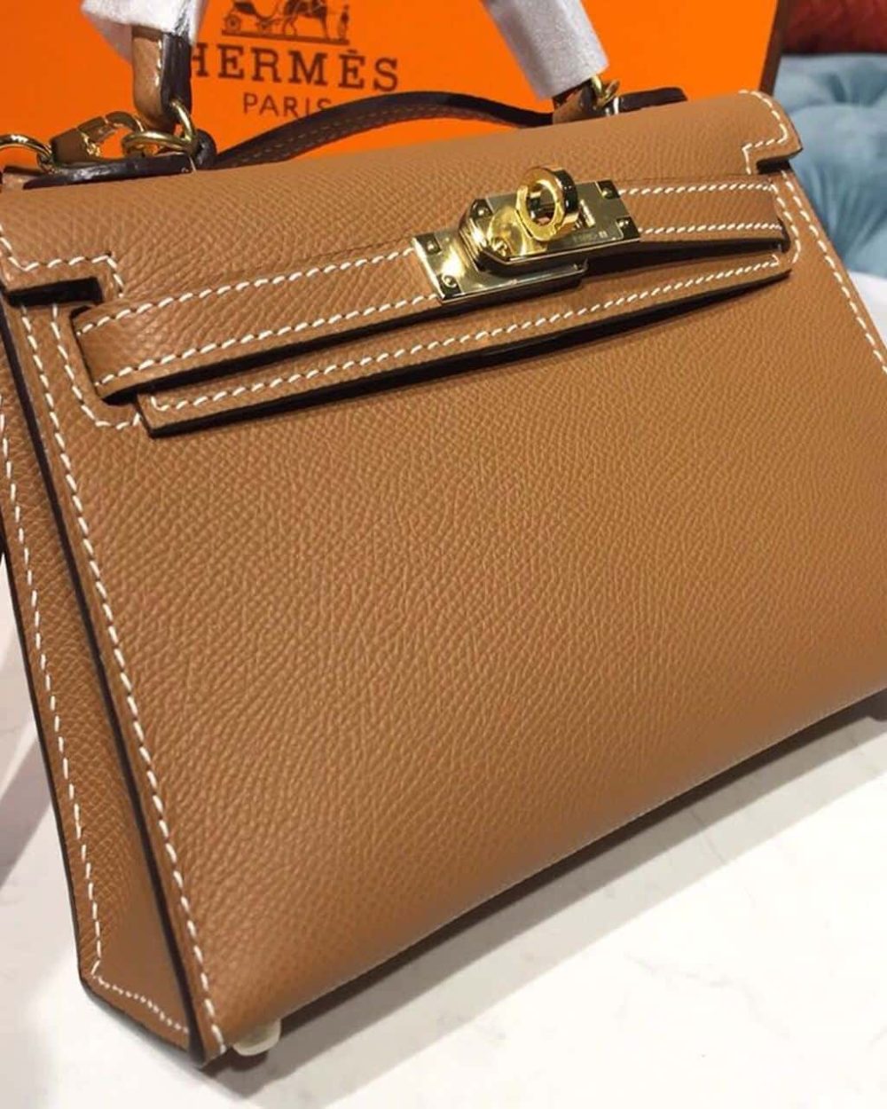 1:1 Replica Hermes Mini Kelly Gold For Women Gold Toned Hardware 7.5in/19cm