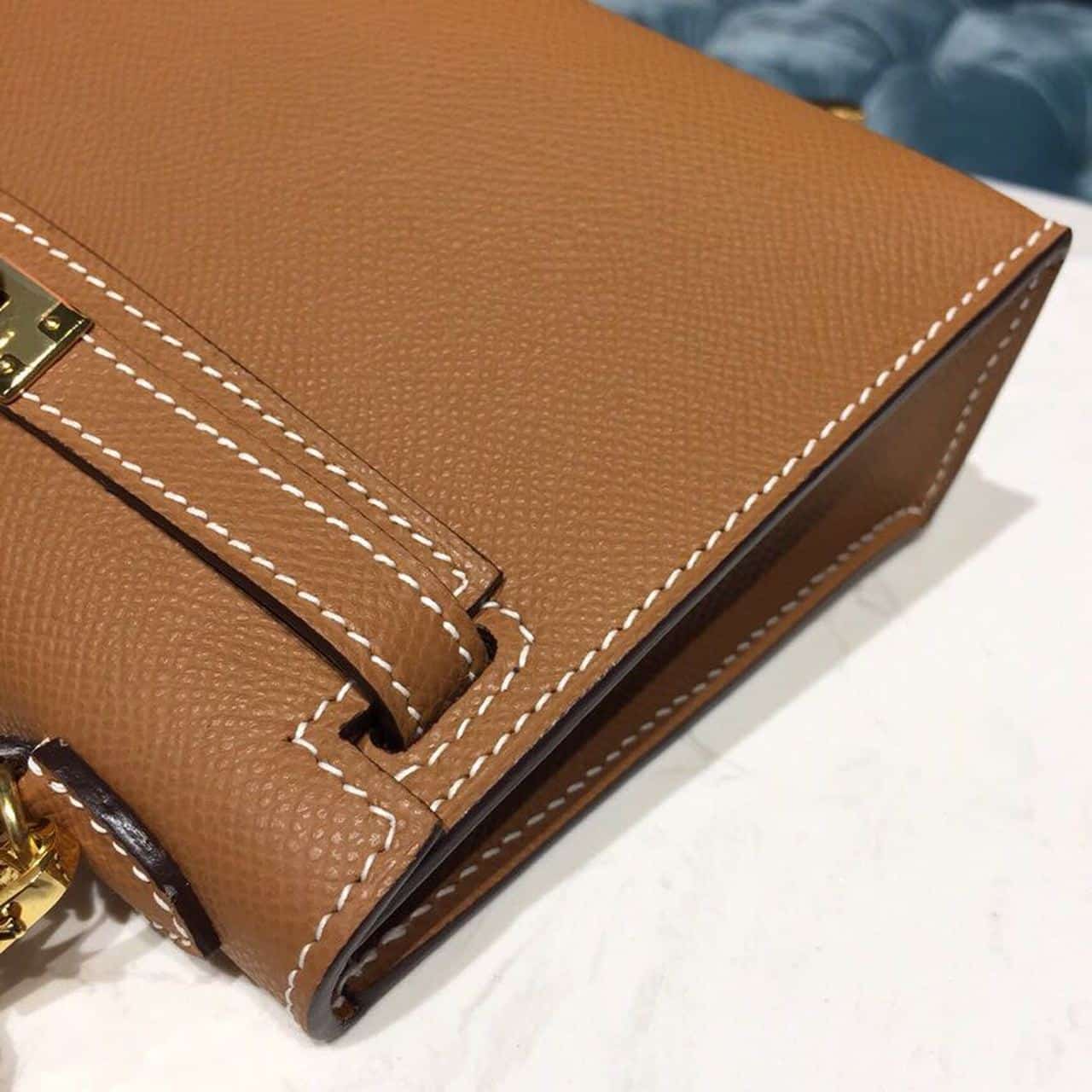 1:1 Replica Hermes Mini Kelly Gold For Women Gold Toned Hardware 7.5in/19cm - Image 7