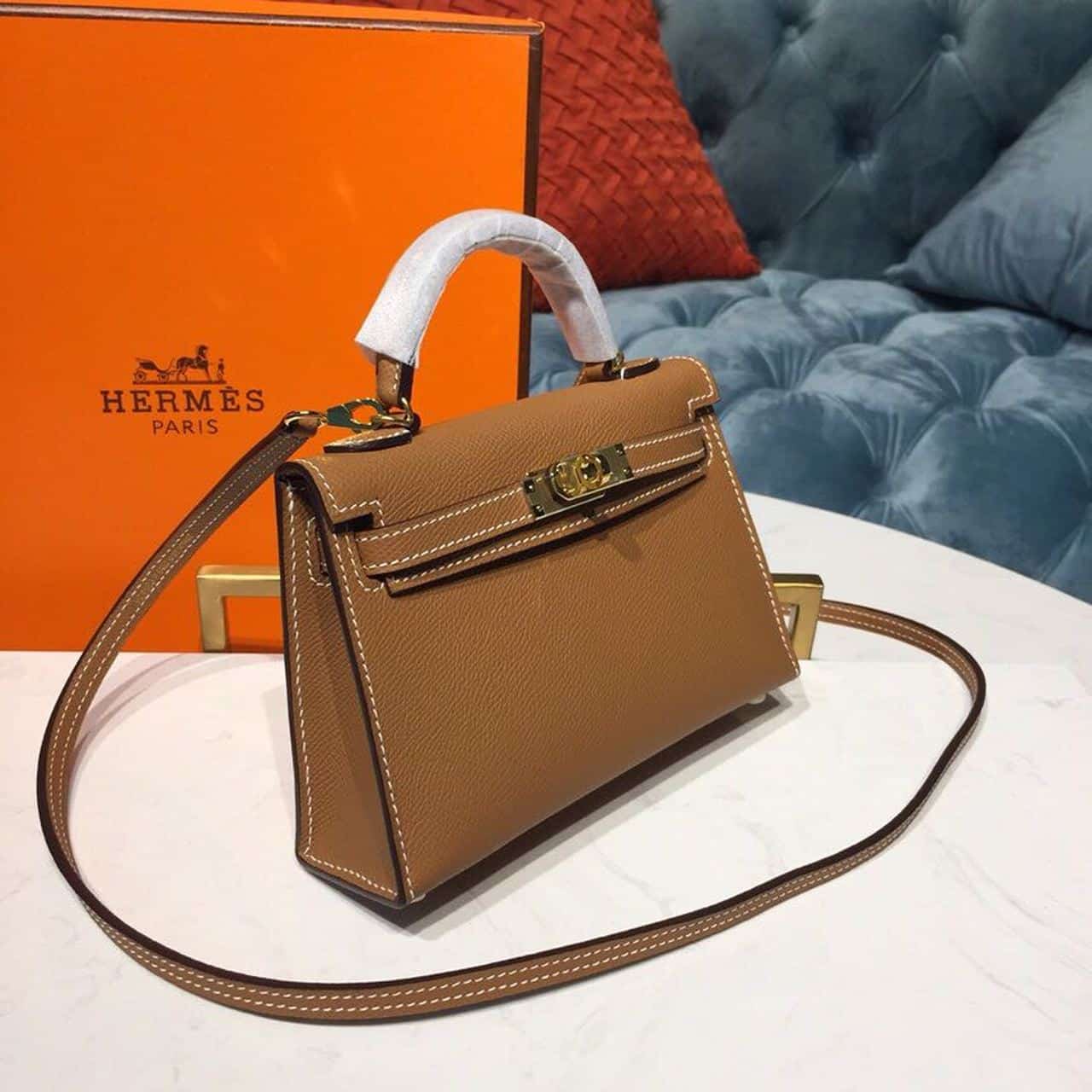1:1 Replica Hermes Mini Kelly Gold For Women Gold Toned Hardware 7.5in/19cm - Image 3