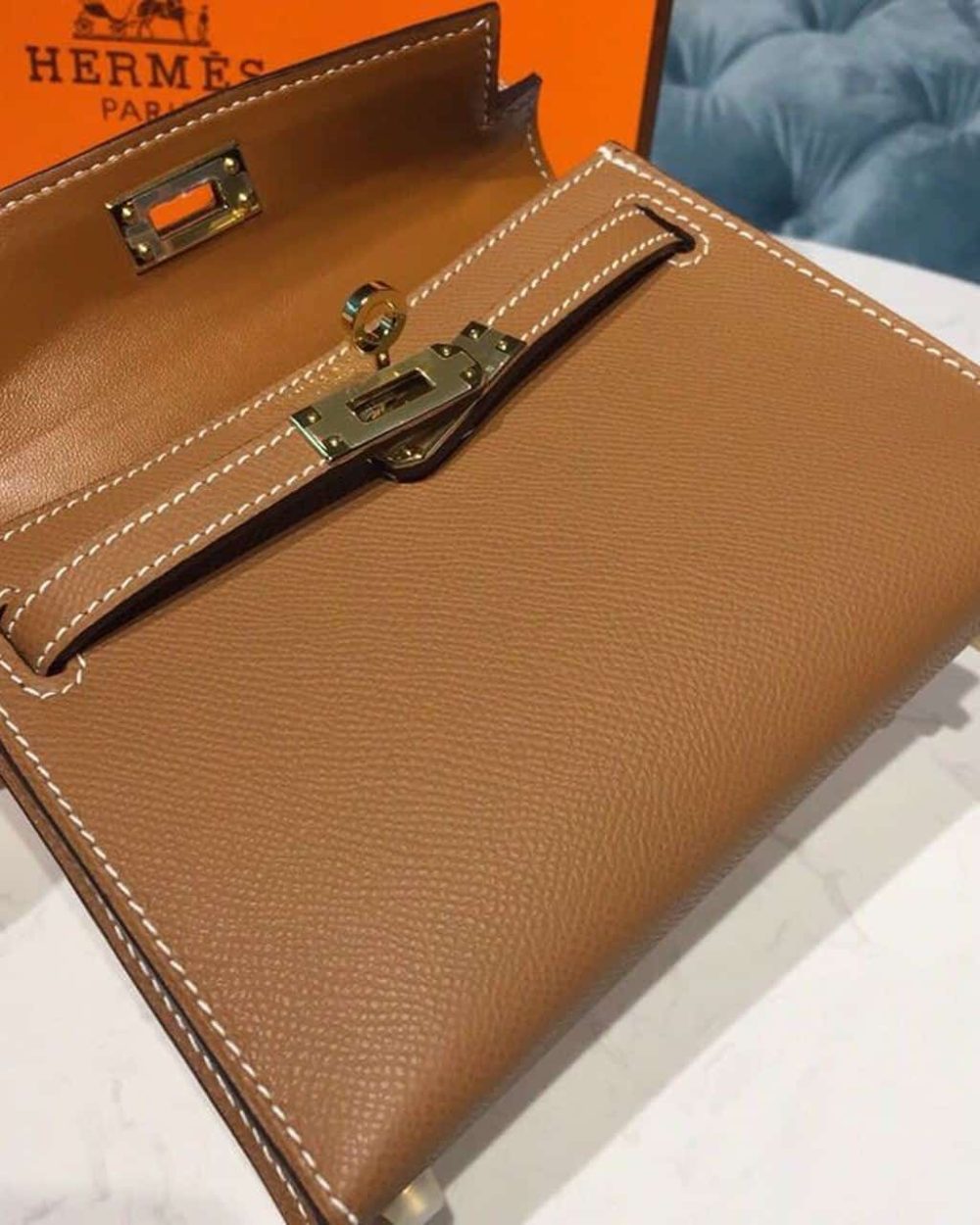 1:1 Replica Hermes Mini Kelly Gold For Women Gold Toned Hardware 7.5in/19cm